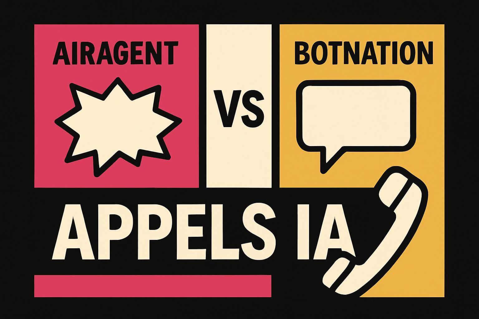comparez airagent et botnation pour choisir la meilleure solution d'automatisation de vos appels. découvrez leurs fonctionnalités, avantages et tarifs pour optimiser votre communication.