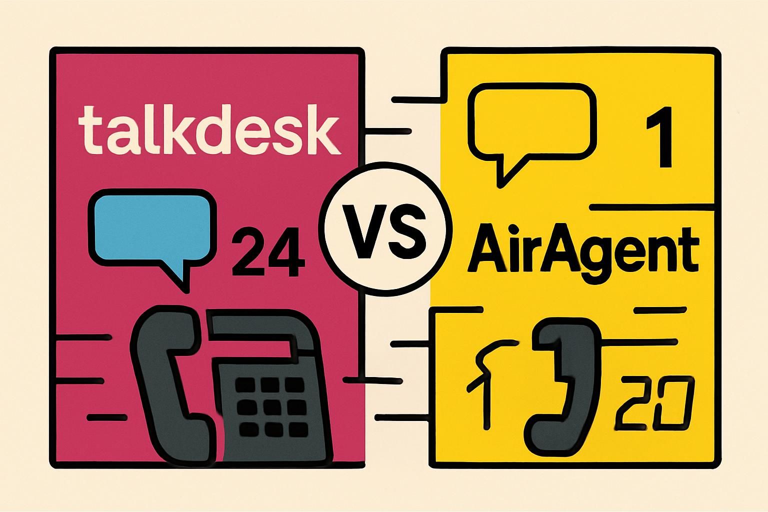 découvrez la comparaison entre talkdesk, un centre de contacts cloud complet, et airagent, un agent vocal spécialisé, pour choisir la solution adaptée à vos besoins de gestion client.
